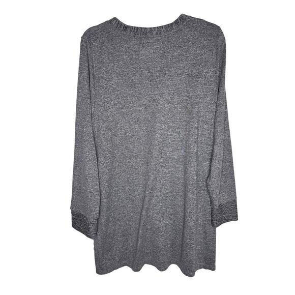 Cuddl Duds Seriously Soft Three Button Front Cardigan Size PXL Heathered Gray - Picture 10 of 10